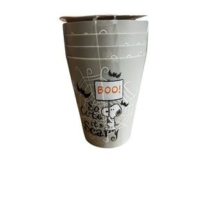 Peanuts‎ Snoopy Halloween Cups 4-Pack 16oz "So Cute It's Scary" BOO Bats Spider